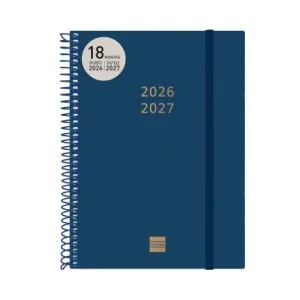 Agenda Finocam 26/27 Semana Vista 155X212Mm 18 Meses Espiral Azul E10