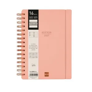 Agenda Finocam 26/27 Semana Vista 155X212Mm 16 Meses Espiral E10 Haiku Coral