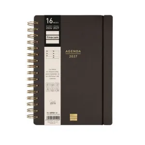 Agenda Finocam 26/27 Semana Vista 155X212Mm 16 Meses Espiral E10 Haiku Negro