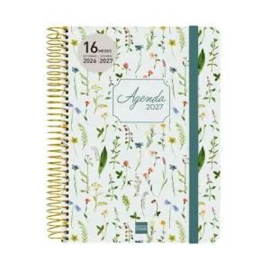 Agenda Finocam 26/27 Semana Vista 155X212Mm 16 Meses Espiral Cloe Verde E10