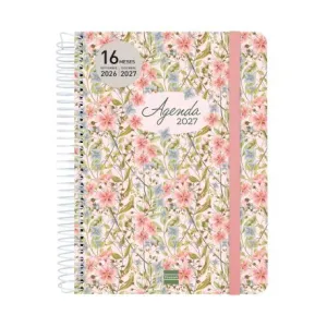 Agenda Finocam 26/27 Semana Vista 155X212Mm 16 Meses Espiral Cloe Rosa E10