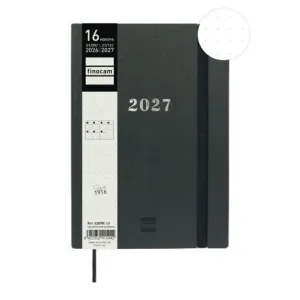 Agenda Finocam 26/27 Semana Vista 140X204Mm 16 Meses Encuadernada Dotted Negro Y10