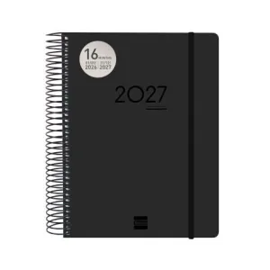 Agenda Finocam 26/27 Dia Pagina 155X212Mm 16 Meses Espiral Ikon Negro E10