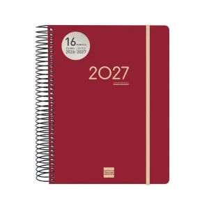 Agenda Finocam 26/27 Dia Pagina 155X212Mm 16 Meses Espiral Ikon Burdeos E10