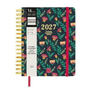 Agenda Finocam 26/27 Semana Vista 155X217Mm 16 Meses Espiral Vitae Verde