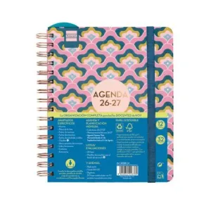 Agenda Finocam 26/27 Semana Vista A5 Docente Magistral 16 Meses Espiral Lilac