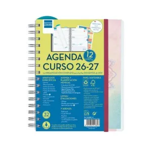 Agenda Finocam 26/27 Semana Vista A5 Docente Magistral 16 Meses Espiral Mandala