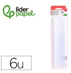 Pack 6 Barras Silicona Liderpapel 1,10X20Cm 162998