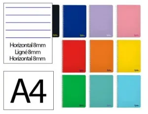 Cuaderno Liderpapel Espiral Tapa Blanda Folio 80 Hojas 75Grs 1 Raya Colores Surtidos 171887