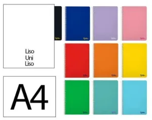 Cuaderno Liderpapel Espiral Tapa Blanda Folio 80 Hojas 75Grs Liso Colores Surtidos 171891