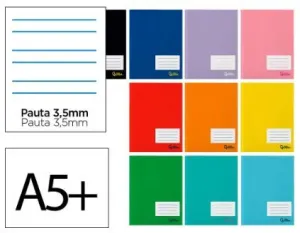 Libreta Liderpapel Tapa Blanda A5+ 32 Hojas 75Grs 1 Raya 3,5Mm Colores Surtidos 22529