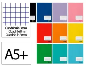 Libreta Liderpapel Tapa Blanda A5+ 32 Hojas 75Grs Cuadricula 8Mm Colores Surtidos 24324