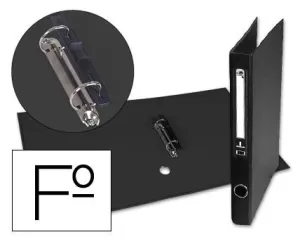 Carpeta 2 Anillas Liderpapel Folio Lomo Estrecho 35Mm Negro 25072