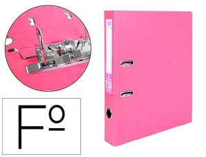 Archivador Palanca Liderpapel Folio Lomo Estrecho 52Mm Rosa Ay40