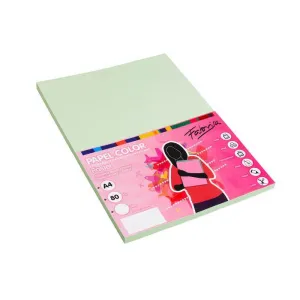 Pack 100 Hojas Papel Fabrisa A4 80Gr Verde Claro 15614