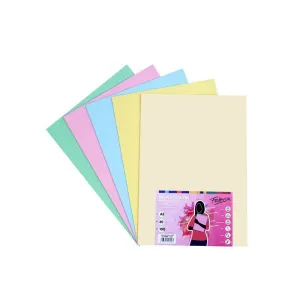 Pack 100 Hojas Papel Fabrisa A3 80Gr 5 Colores Pastel 16248