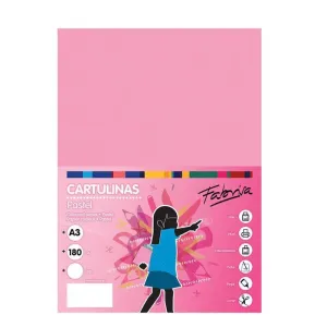 Pack 50 Cartulinas Fabrisa A3 Rosa 16561