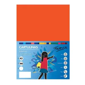 Pack 50 Cartulinas Fabrisa A3 Naranja 16566