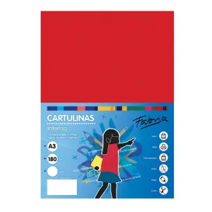 Pack 50 Cartulinas Fabrisa A3 Rojo 16567