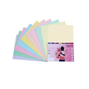 Pack 250 Hojas Papel Fabrisa A4 80Gr 10 Colores Pastel 16329