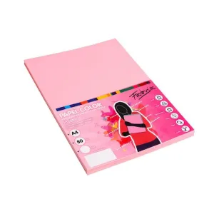 Pack 100 Hojas Papel Fabrisa A4 80Gr Rosa Claro 15615