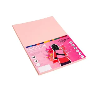 Pack 100 Hojas Papel Fabrisa A4 80Gr Naranja Claro 15616