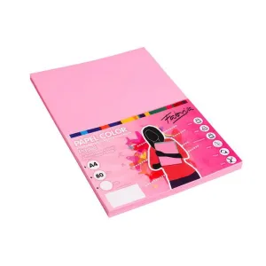 Pack 100 Hojas Papel Fabrisa A4 80Gr Rosa 15619
