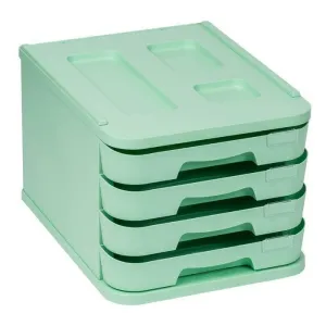 Modulo 4 Cajones Plastico Faibo Pastel Verde 1000M-34