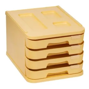 Modulo 4 Cajones Plastico Faibo Pastel Amarillo 1000M-35