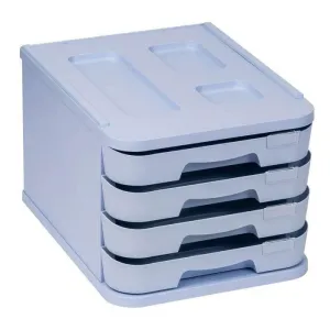 Modulo 4 Cajones Plastico Faibo Pastel Azul 1000M-37