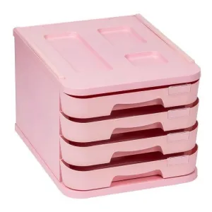 Modulo 4 Cajones Plastico Faibo Pastel Rosa 1000M-32