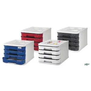 Modulo 4 Cajones Plastico Faibo Rojo 1000M-03