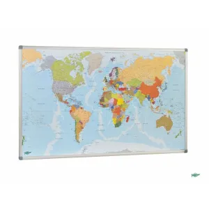 Mapa Mundi Magnetico Faibo Marco Aluminio 84X140Cm 173