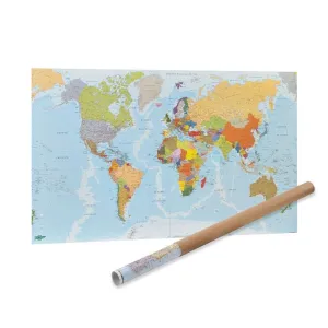 Mapa Mundi Faibo Plastificado 83X138Cm 173G