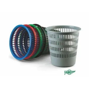 Papelera Plastico Faibo Rejilla Gris 16L 306-08