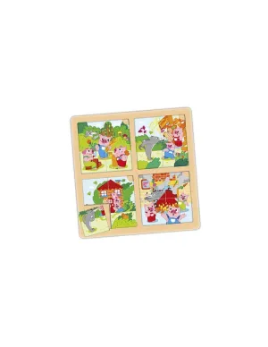 Pack 8 Puzzles Akros 32 Piezas los 3 Cerditos y Cenicienta 52302