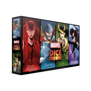 Marvel Dice Throne: Bruja Escarlata, Thor, Loki y Spider Man