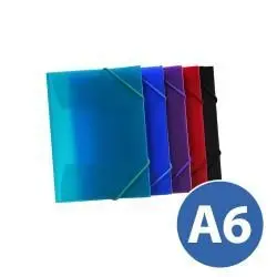 Carpeta Solapas Plastico con Gomas Office Box A6 17X13 50915