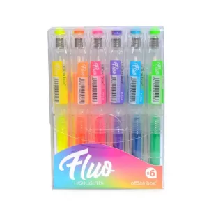 Pack 6 Marcadores Fluorescentes Office Box Colores Surtidos Fl1-6