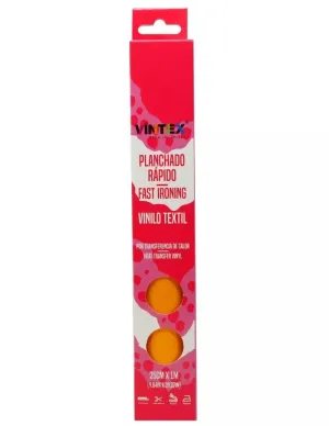 Vinilo Textil Vintex Premium Planchado Rapido Amarillo Calabaza 25Cmx1M Vin-Tex-Amc-P