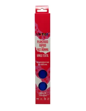 Vinilo Textil Vintex Premium Planchado Rapido Azul Electrico 25Cmx1M Vin-Tex-Aze-P