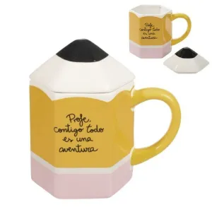 Taza para Profe con Forma de Lápiz 410Ml D'casa