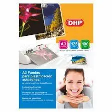 Pack 100 Fundas Plastificar Dhp A3 125 Micras Pp525-01