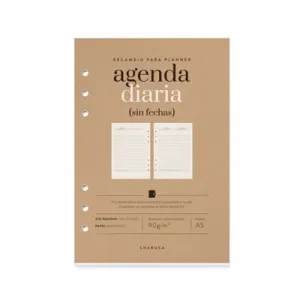 Recambio Agenda Anillas Charuca sin Fecha A5 Diaria