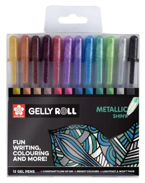 Pack 12 Boligrafos Gelly Roll Metallic Shiny Poxpgbmet12