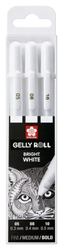 Pack 3 Boligrafos Gelly Roll Blanco Brillante Poxpgbwh3C