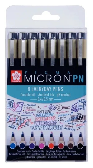 Pack 8 Rotuladores Sakura Pigma Micron Pn 0. 4-0. 5Mm Poxsdkpn8