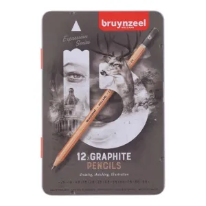Estuche de Metal con 12 Lapices Grafito Bruynzeel 60311012