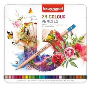 ESTUCHE DE METAL CON 24 LAPICES DE COLOR BRUYNZEEL EXPRESSION 60312024