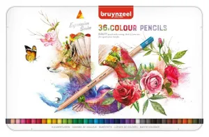 ESTUCHE DE METAL CON 36 LAPICES DE COLOR BRUYNZEEL EXPRESSION 60312036